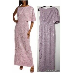 JS Collections Dress Arabella Pink Purple Floral Lace Gown Women’s 4